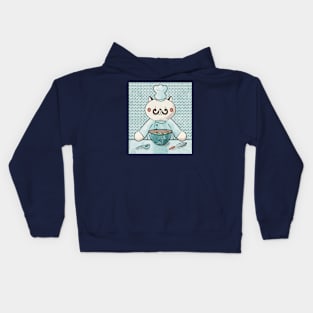 Cute Kawaii Cat Chef with a Mustache Kids Hoodie